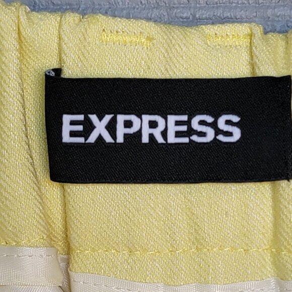 Express Linen Blend Pleated Ankle Super High-Rise Pants. Size S - Picture 8 of 12